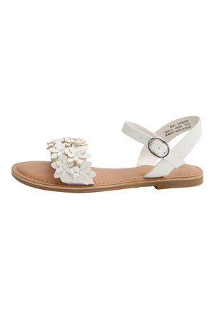 TAN FLOWER EMBELLISHED SANDALS (OLDER) - Sandalias - white