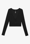 LONG SLEEVE SPORTS CARDIGAN WITH BUTTON UP FRONT - Vesta na kopčanje - black