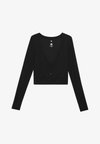 LONG SLEEVE SPORTS CARDIGAN WITH BUTTON UP FRONT - Ζακέτα - black