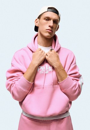 Bershka, PRINTED - HOODED SWEATSHIRT - Felpa con cappuccio - light pink