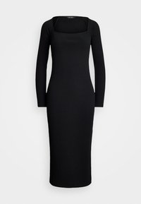 Lauren Ralph Lauren Rib Knit Long Sleeve Midi Dress - Stickad klänning - black
