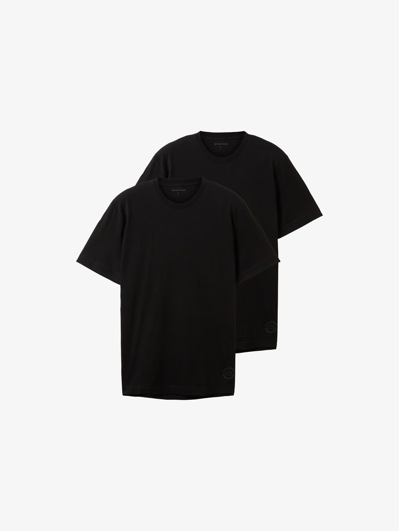 TOM TAILOR Men’s Basic Crew Neck T‑Shirt Twin Pack – 100% Cotton, Soft Single Jersey, Casual Fit
