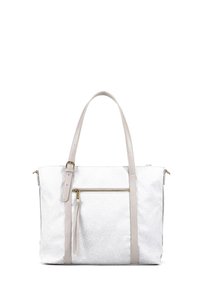 Y Not? SHOPPING SQUARE CLOUD IN LOGATO - Borsa a mano - bianco