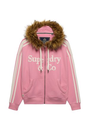 Superdry & Co, SUPERDRY VINTAGE FUR APPLIQUE ZIP HOODIE.. - Sweatjakke - sea pink
