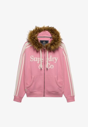 Superdry & Co, SUPERDRY VINTAGE FUR APPLIQUE ZIP HOODIE.. - Sweatjakke - sea pink