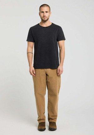 PULLIN, PANTALON MID LOOSE VELOURS ROYLATTE - Pantalon classique - beige