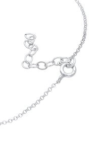 Söljkedja med hoplänkade cirkulära och ovala länkar, utrustad med ett runt lås och en justerbar förlängningskedja för längdjustering.