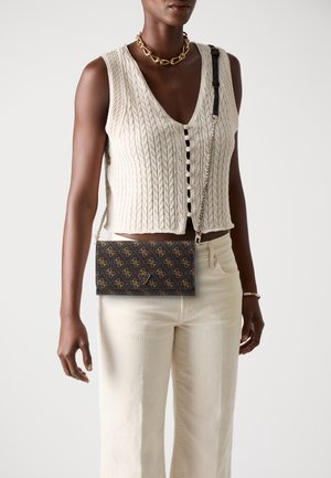NOELLE II XBODY FLAP ORGANIZER - Cross body bag - brown logo