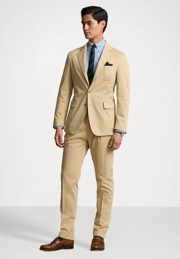 GARMENT-DYED STRETCH CHINO SUIT TROUSER - Chinos - tan2