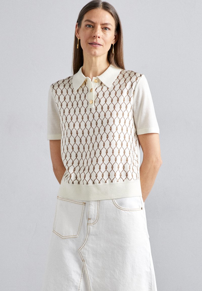 Tory Burch - FRONT - Polo - new ivory/brown, Agrandir