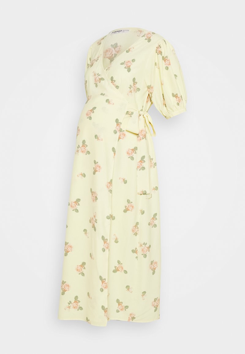 Glamorous Bloom WRAP AROUND DRESSES WITH TIE DETAIL - Vestido de dia - yellow/pink rose