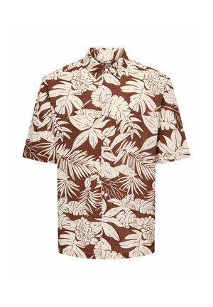 Only & Sons, ONSHARVI LIFE SS AOP SHIRT NOOS - Camisa - brown out