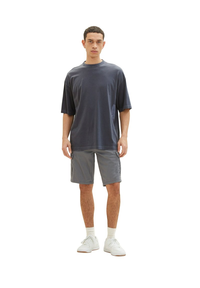 TOM TAILOR Shorts - grey diamond structure