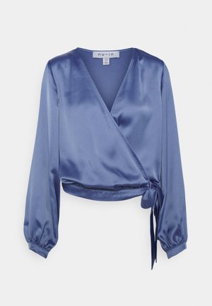 WRAP BALLOON SLEEVE - Blouse - blue