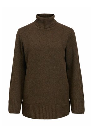 Object, OBJMALI L/S LO ROLLNECK PULLOVER NOOS - Pullover - seal brown