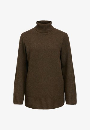 Object, OBJMALI L/S LO ROLLNECK PULLOVER NOOS - Pullover - seal brown