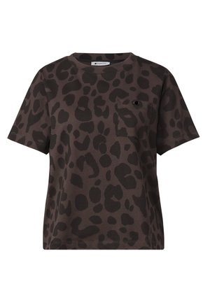 Street One, T-SHIRT MIT RUNDHALS UND BRUSTTASCHE IM LEO-LOOK - T-shirt imprimé - molten earth
