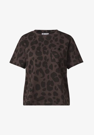 Street One, T-SHIRT WITH ROUND NECK AND CHESTPOCKET IN A LEO-LOOK - Printtipaita - molten earth