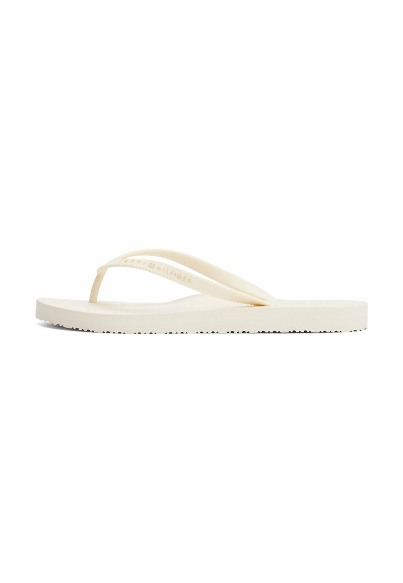 Tommy Hilfiger TEXTURED LOGO FLIP-FLOPS - Pool shoes - ivory petal