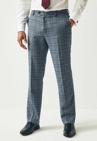 Next - REGULAR FIT TRIMMED CHECK - Pantaloni eleganti - blue Immagine in miniatura 1