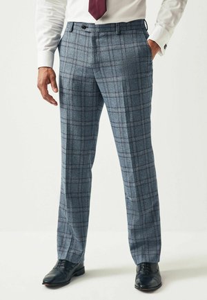 TRIMMED CHECK SUIT TROUSERS REGULAR FIT - Hlače za odijelo - blue