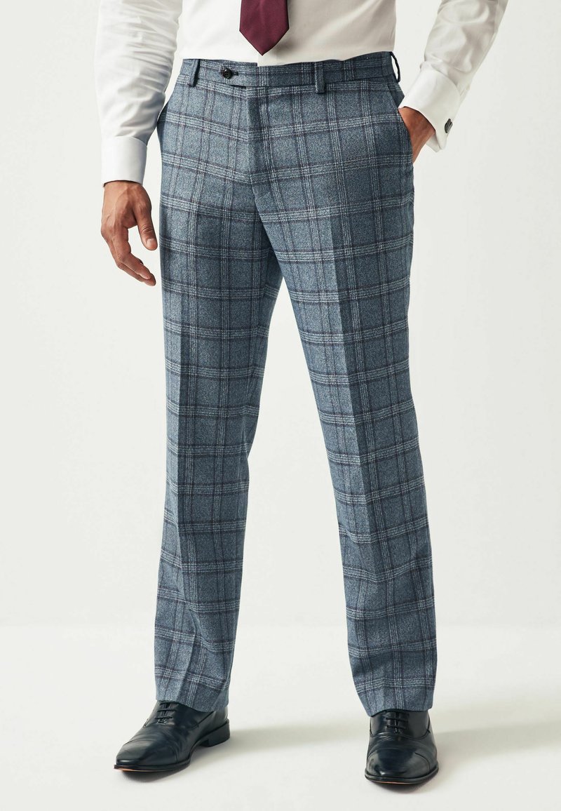 Next - REGULAR FIT TRIMMED CHECK - Pantaloni eleganti - blue, Ingrandire