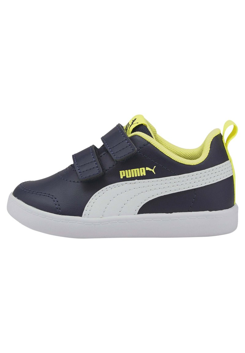 Kinder Sneaker | Puma COURTLEX V2 Sneaker low peacoat white lemon sherbert/blau - XC90166 Kinder Sneaker | Puma COURTLEX V2 Sneaker low peacoat white lemon sherbert/blau - XC90166