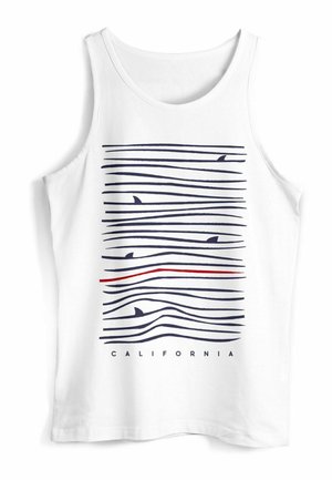 Neverless, MINIMALISMUS WELLEN MEER AUFDRUCK SOMMER FASHION  - Top - weiß