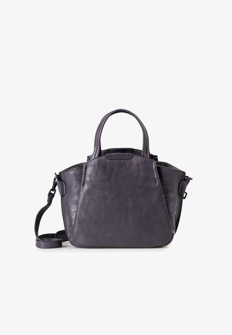 Borsa a tracolla rosa in pelle con manici corti, cinturino rimovibile e forma strutturata. Presenta una texture delicata e un minimo dettaglio di branding.