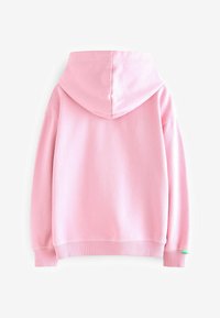 Felpa rosa con una texture morbida, dotata di cappuccio con cordino, polsini e orlo a costine, progettata con una vestibilità rilassata e senza grafiche visibili.