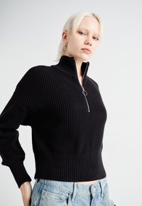 ONLY ONLFOLLY HIGH NECK HALF ZIP - Pullover - black