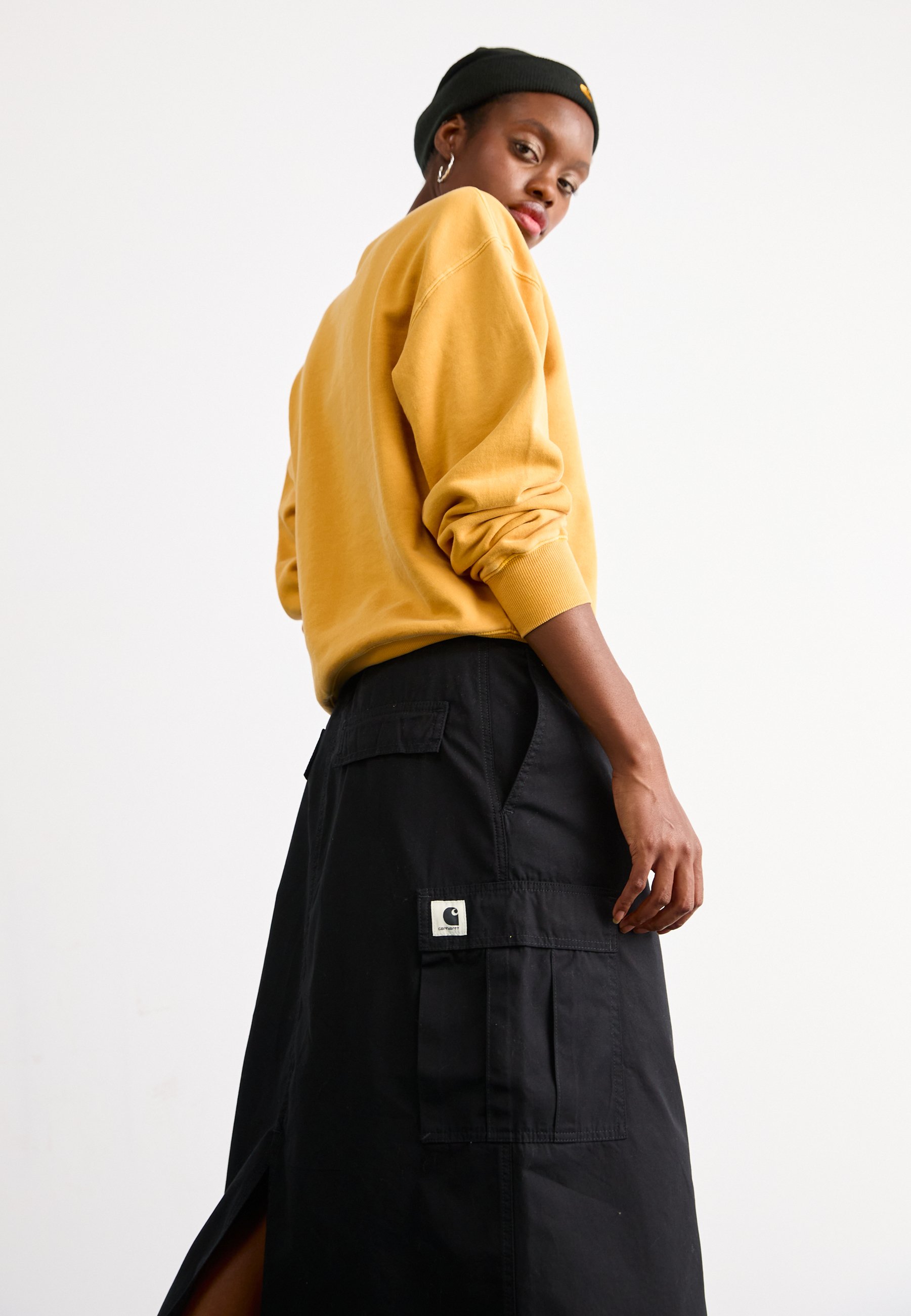 Carhartt WIP CARGO SKIRT - A-line skirt - black rinsed/black