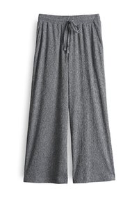 HIGH RISE CROPPED WIDE FIT CRINKLE - Pantalon classique - coal blue