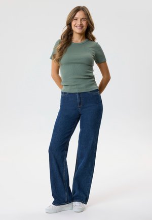 TWO SOON, HIGH WAIST WIDE LEG - Relaxed fit jeans - dark blue denim