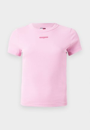 SLIM SCRIPT LABEL TEE - T-shirt - bas - carnival pink