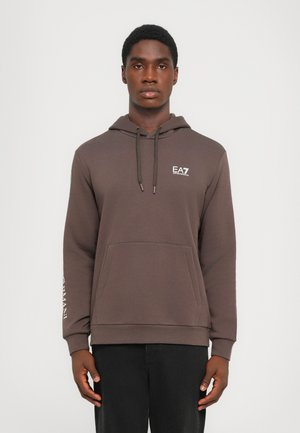 TRAIN LOGO SERIES HOODIE EXTENDED - Jersey con capucha - chocolate brown
