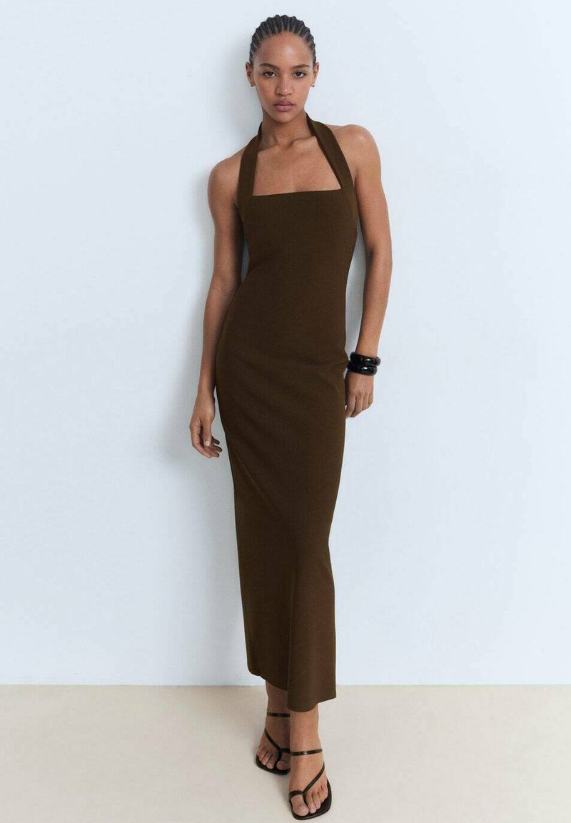 Mango - HALTER NECK - Robe longue - brown, Agrandir