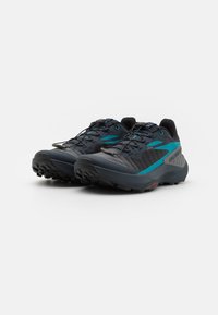 Salomon GENESIS - Scarpe da trail running - carbon/tahitian tide/quiet shade