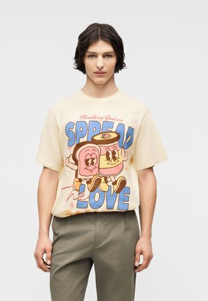 JORBIG CARTOON TEE CREW NECK  - Μπλουζάκι με στάμπα - antique white