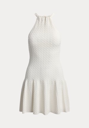 CABLE-KNIT HALTER DRESS - Pulóverruha - cream