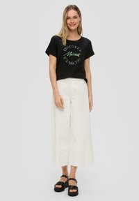 s.Oliver PAILLETTEN - T-Shirt print - schwarz