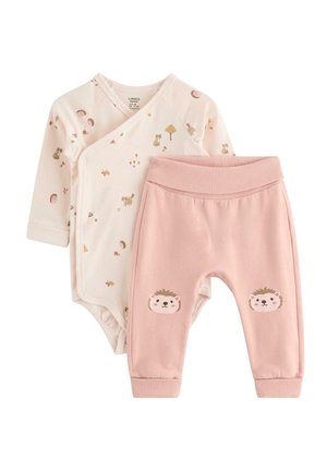 Lindex, LINDEX SET WITH WRAP BODYSUIT AND JOGGERS LINDEX UNISEX - Bukser - light pink