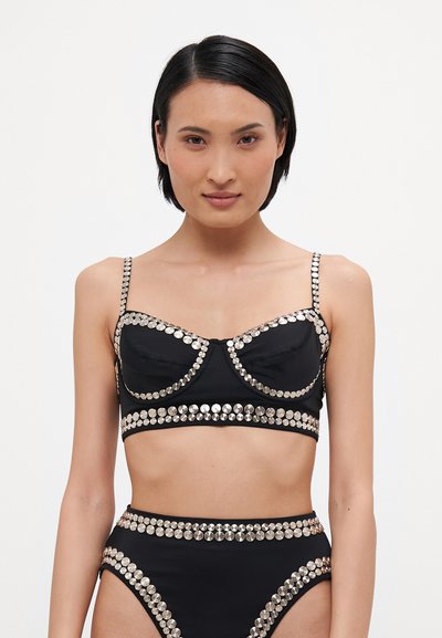 Norma Kamali STUD UNDERWIRE BRA - Bikiniyläosa - black