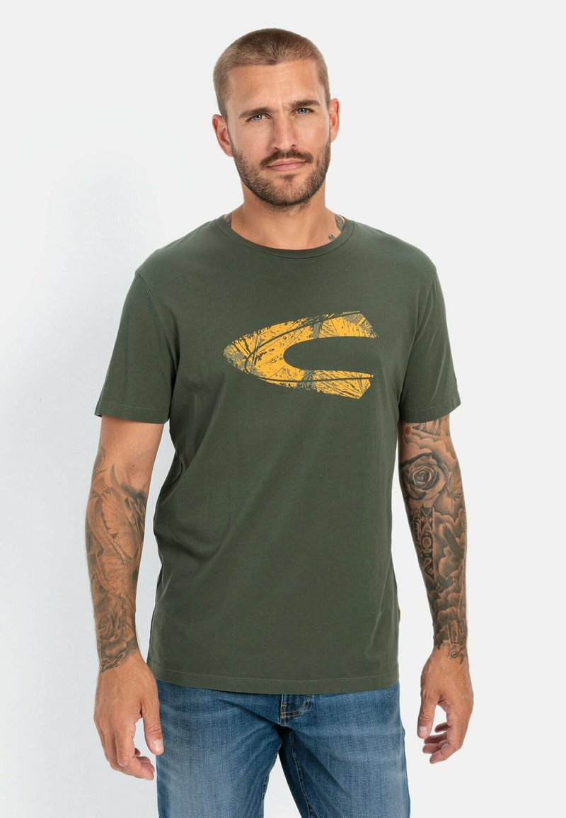 camel active T-shirt print - leaf green