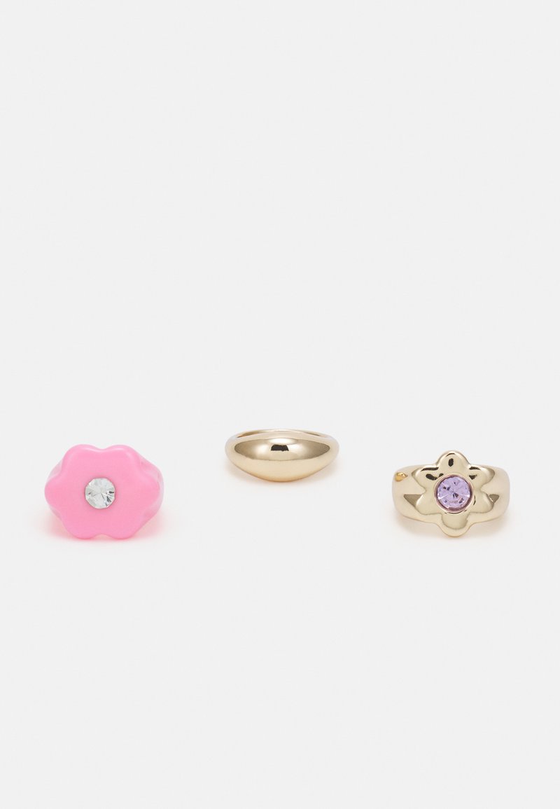 Monki 3 PACK - Anel - gold-coloured/pink