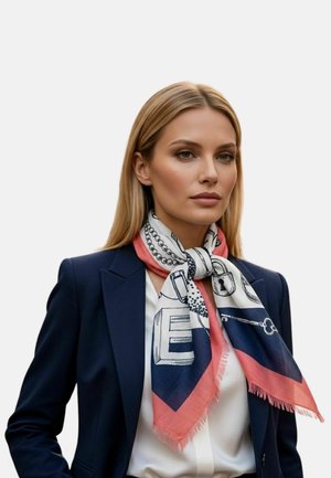 Coccinelle, FOULARD DONNA SHAWL 140X140 MULTI M22 ROYAL BLUE - Écharpe - multicolor