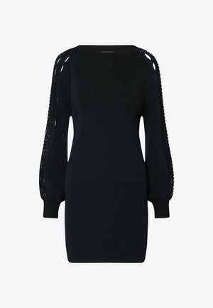 LIU JO, LIU JO DRESS WITH EMBROIDERED CUT-OUTS - Robe pull - black