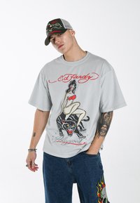 Ed Hardy HOLLY-PANTHER  - Print T-shirt - washed grey