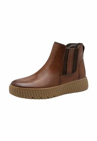 Tamaris CHELSEA - Bottines à plateau - cognac nappa