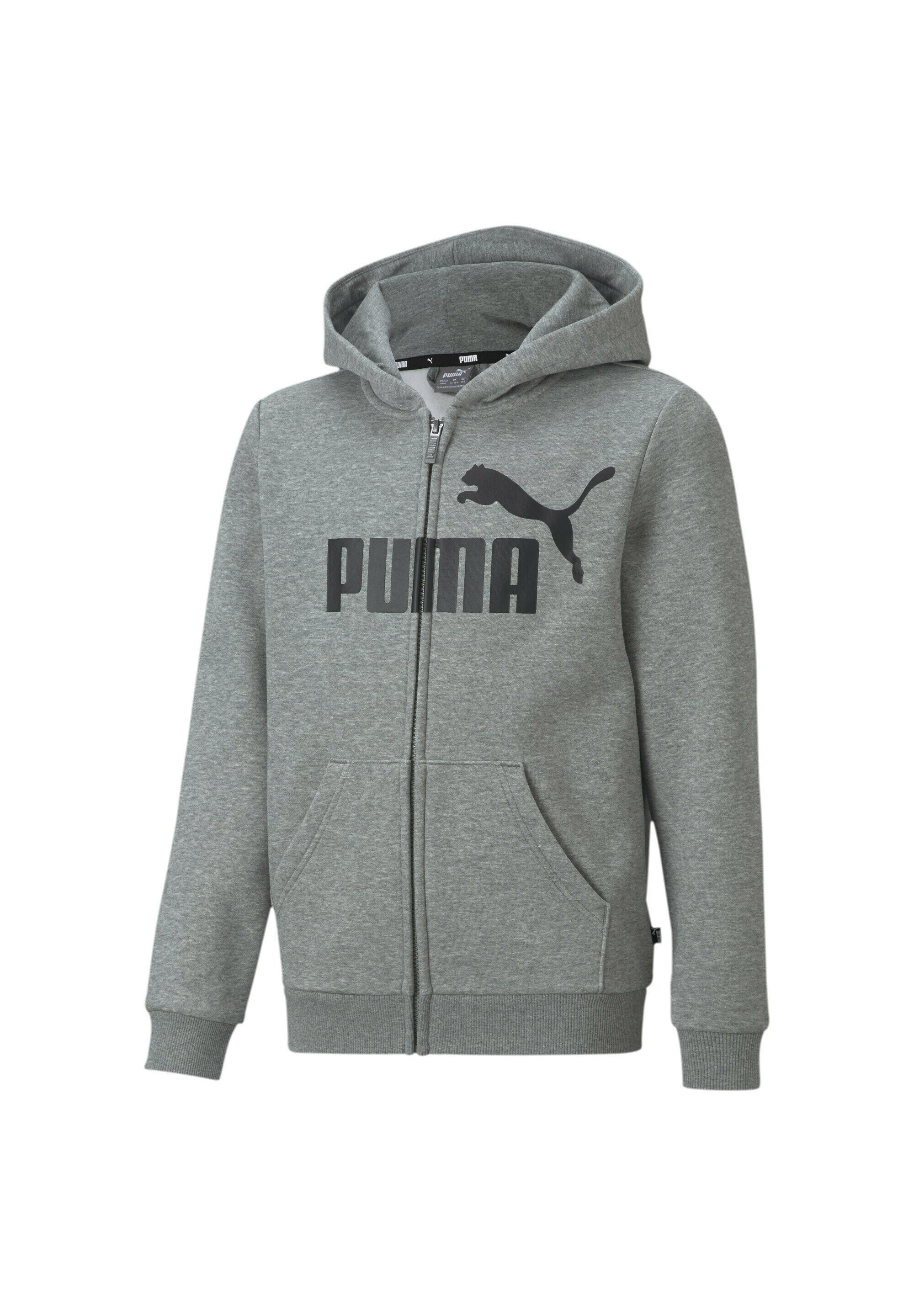 Puma ESSENTIALS BIG LOGO MIT DURCHGEHENDEM REISSVERSCHLU - Zip-up sweatshirt  - medium gray heather/grey - Zalando.de